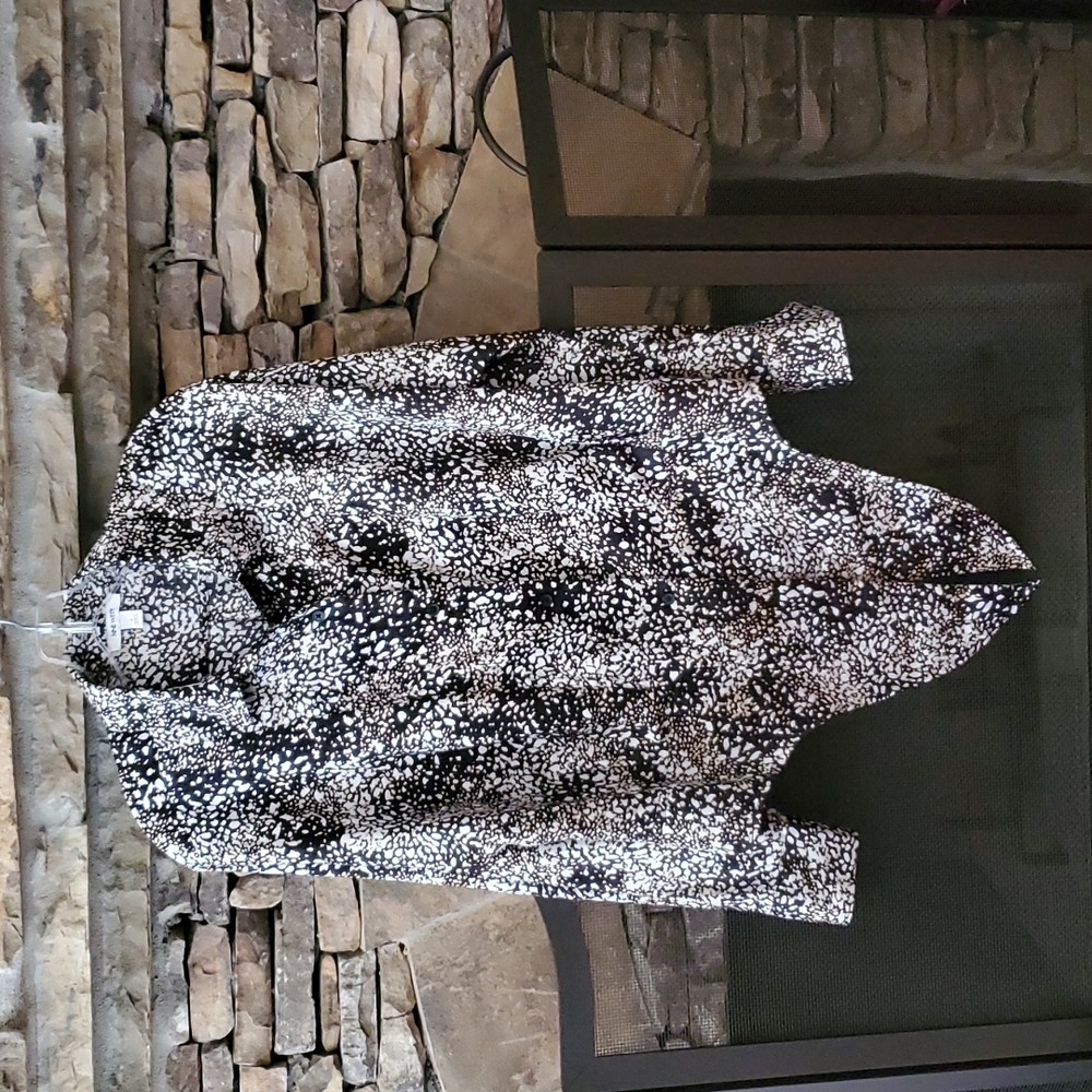 Nine West Patterned Button Down Blouse - image 1